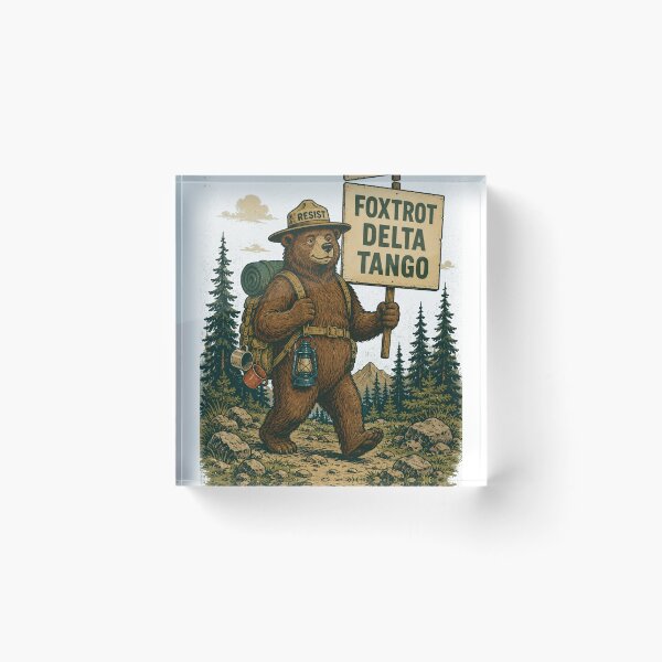 Item preview, Resist Hiking Bear – Foxtrot Delta Tango Vintage Wilderness designed and sold by WILLIAMS-BR.