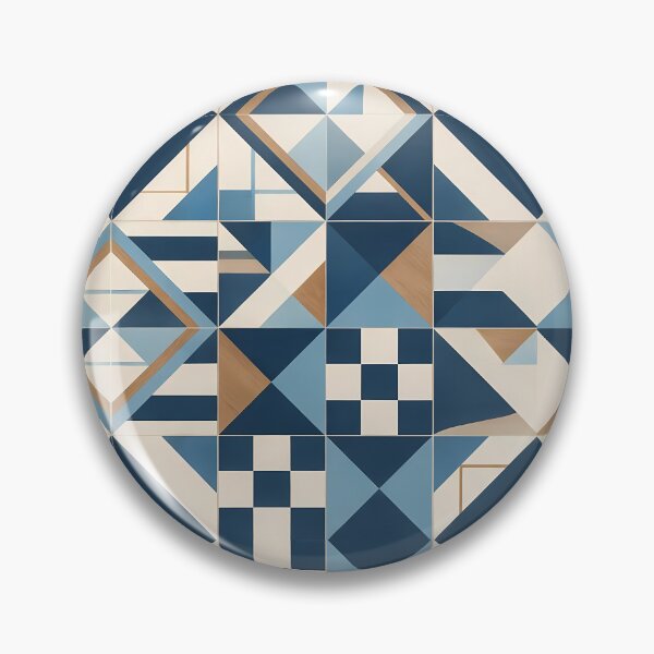 Item preview, Mediterranean Geometric Tile Pattern Blue Terracotta designed and sold by oceanys.