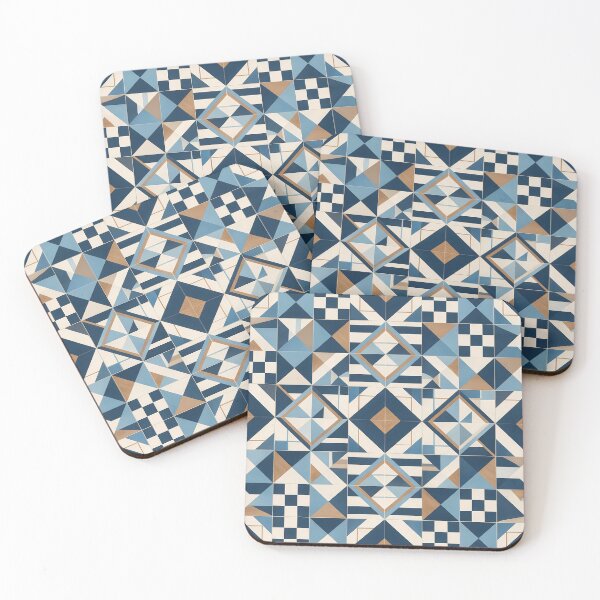 Item preview, Mediterranean Geometric Tile Pattern Blue Terracotta designed and sold by oceanys.
