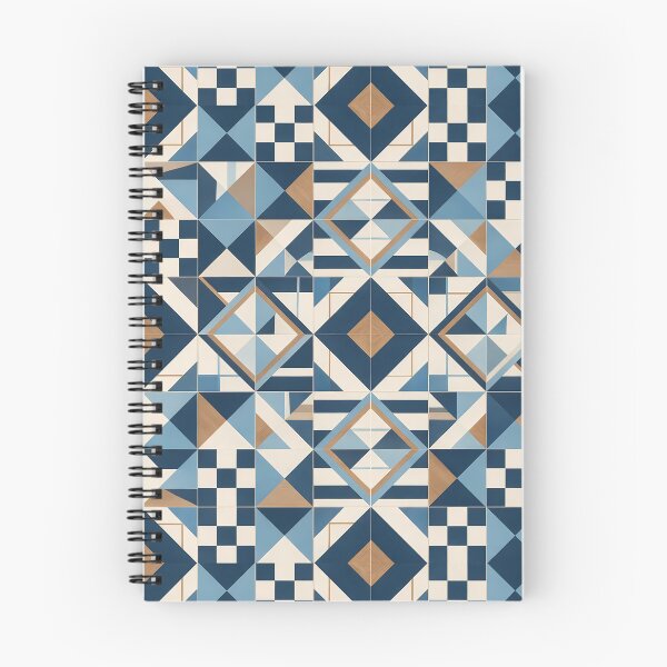 Item preview, Mediterranean Geometric Tile Pattern Blue Terracotta designed and sold by oceanys.