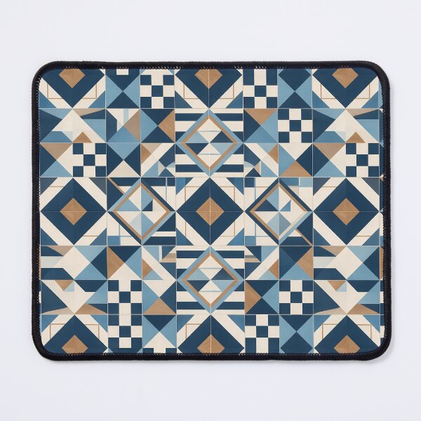 Item preview, Mediterranean Geometric Tile Pattern Blue Terracotta designed and sold by oceanys.