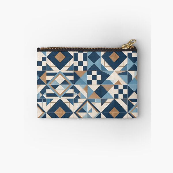 Item preview, Mediterranean Geometric Tile Pattern Blue Terracotta designed and sold by oceanys.