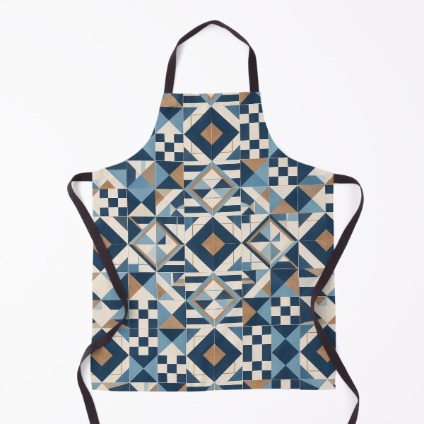 Item preview, Mediterranean Geometric Tile Pattern Blue Terracotta designed and sold by oceanys.
