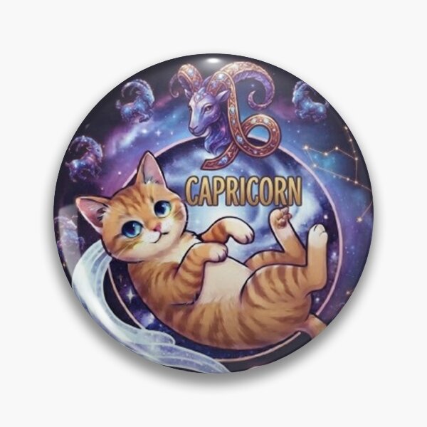 Item preview, Capricorn Cute Orange Cat Zodiac Astrology Cosmic designed and sold by PetalsPaws.