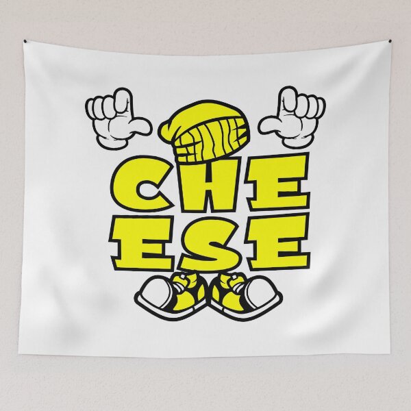 Item preview, CHEESE  - FOOD Cartoon Character Bold Retro designed and sold by NFTWords.
