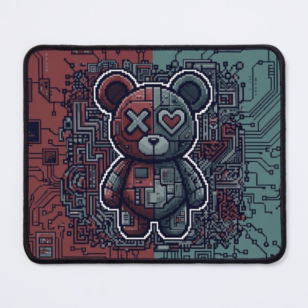 Item preview, Cyberpunk Pixel Robot Bear designed and sold by MarCinu Art.