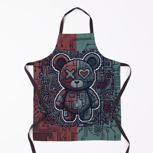 Item preview, Cyberpunk Pixel Robot Bear designed and sold by MarCinu Art.
