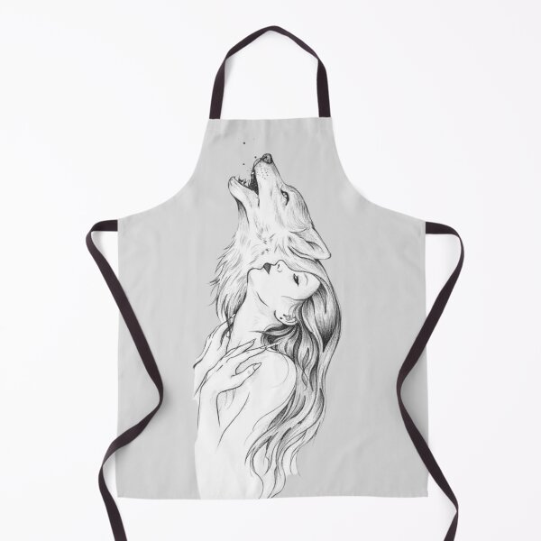 Item preview, Howling Wolf and Girl – Mystical Moonlight Wilderness Animal Illustration designed and sold by RajDeals.