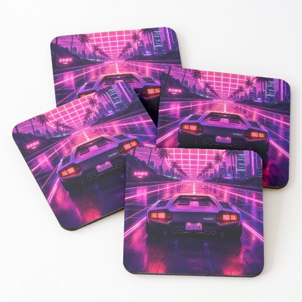 Item preview, Synthwave Retro Sunset Supercar designed and sold by NeonRealmsStudio.