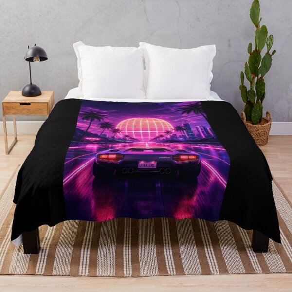 Item preview, Synthwave Retro Sunset Supercar designed and sold by NeonRealmsStudio.