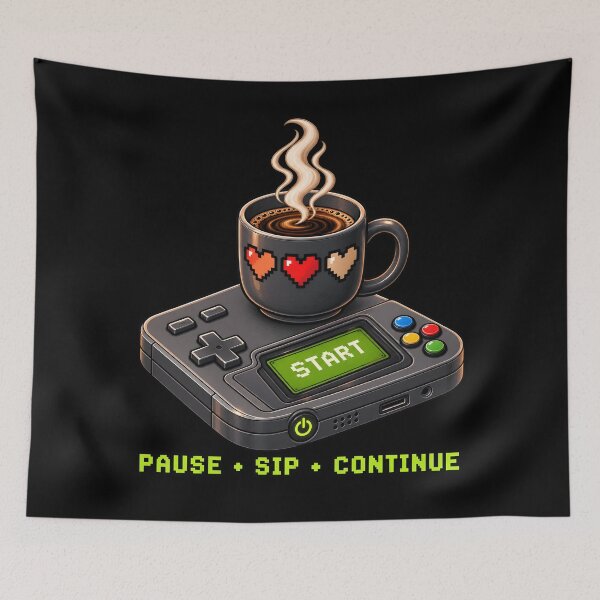 Item preview, Pause, Sip, Continue - Cozy Gamer Coffee Art Design/Gift designed and sold by 3B-Store.