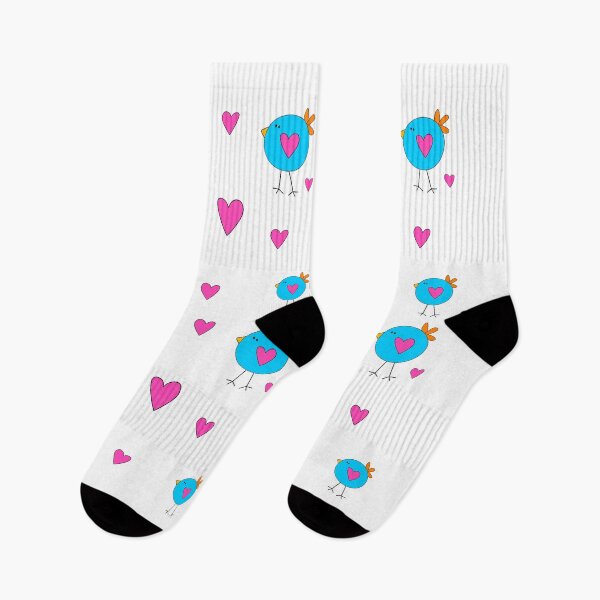 Item preview, pattern with blue bird and pink hearts designed and sold by Zhanna LL.