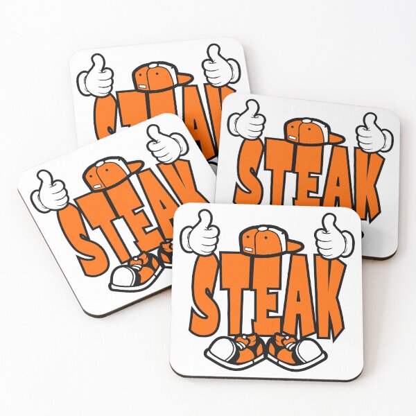 Item preview, STEAK - FOOD Street Lettering Cartoon Character designed and sold by NFTWords.