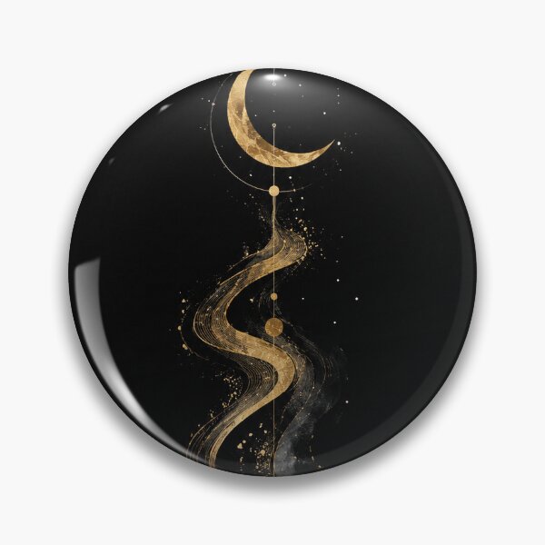 Item preview, Golden Celestial Flow – Minimalist Abstract Moon Design designed and sold by Coverify.