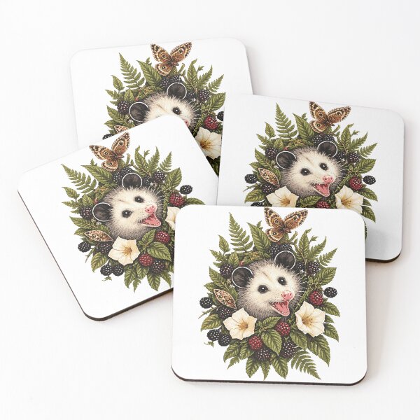 Item preview, Midnight Botanical Opossum Dark Cottagecore Forager v5 designed and sold by Sunday.Supply.