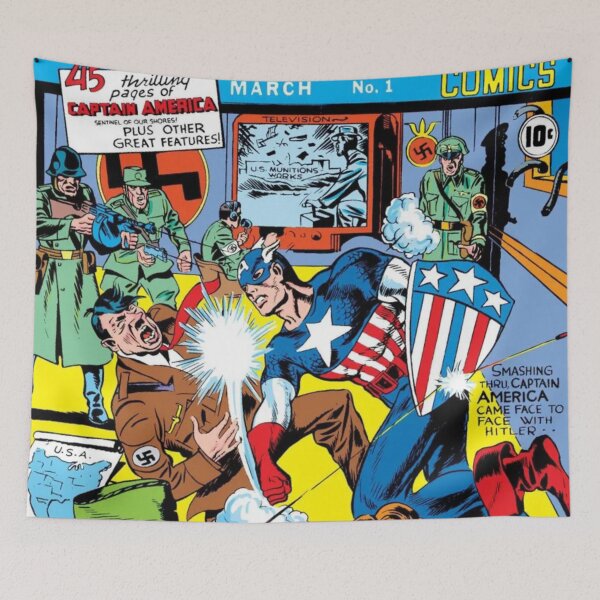 Item preview, Captain America DC Marvel Comics Comic Book Original Custom Vintage Movie Poster Art designed and sold by Cool Robot Bro..