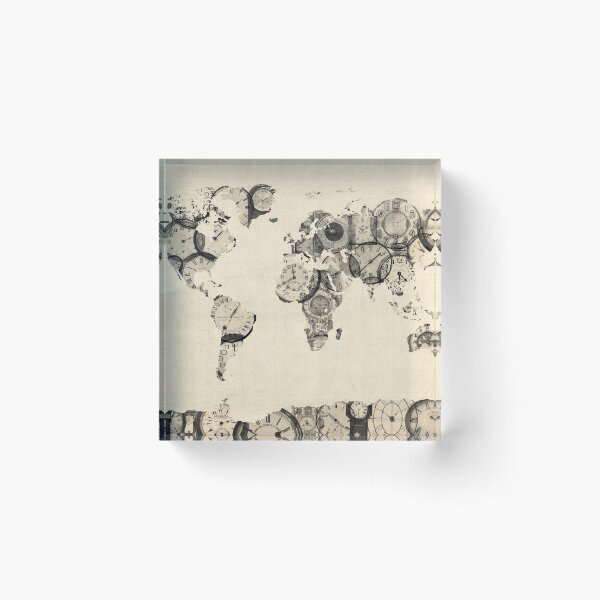Item preview, Map of the World Map from Old Clocks designed and sold by ArtPrints.