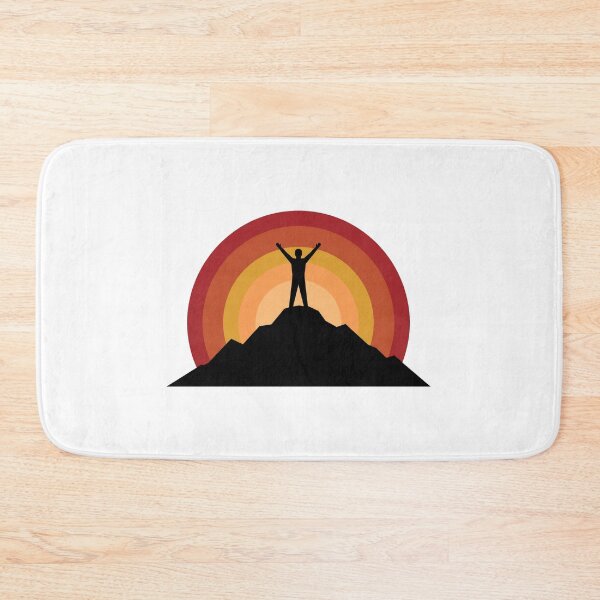 Item preview, Retro Mountain Climber Victory Silhouette Vintage Sunset designed and sold by pattman.