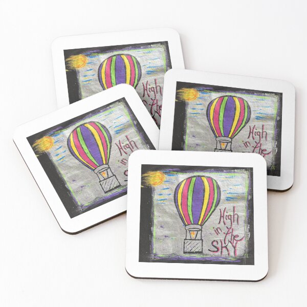 Item preview, High in the sky - Art depicting a colorful hot air balloon designed and sold by Graffystyle.
