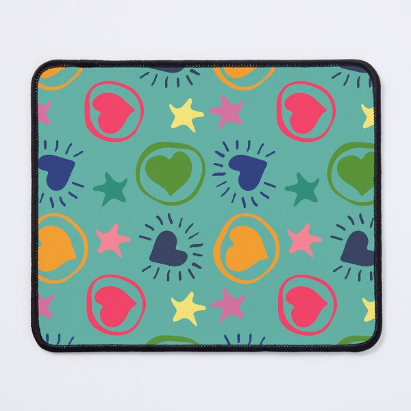 Item preview, pattern of hearts and stars on a green background designed and sold by Zhanna LL.