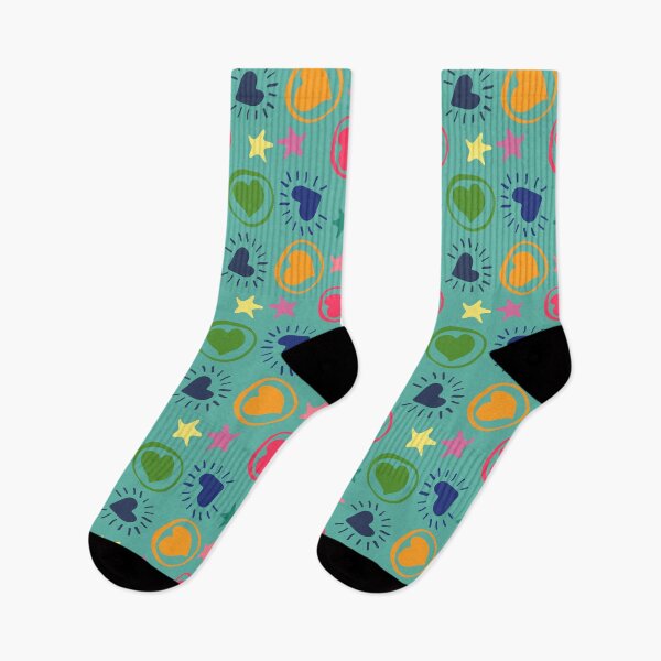 Item preview, pattern of hearts and stars on a green background designed and sold by Zhanna LL.