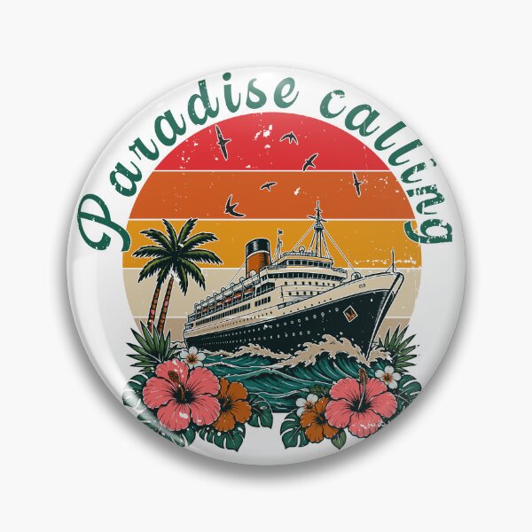 Item preview, Paradise Calling Vector T-Shirt Design - Retro Sunset Cruise Ship Tropical Graphic designed and sold by Rabu10.