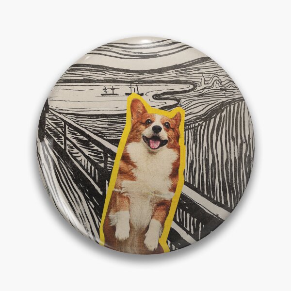 Aperçu de l'œuvre Edvard Munch Scream Corgi créée et vendue par SilverOutlining.
