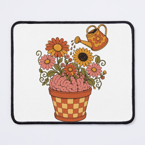 Item preview, Retro Floral Brain Mental Health T-Shirt & Sticker, Therapist Gift, Self Care Botanical Grow Your Mind Aesthetic designed and sold by Sunday.Supply.