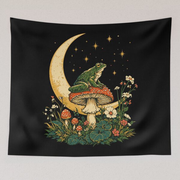 Item preview, Moonlit Frog on a Mystical Mushroom designed and sold by ClubVacay.