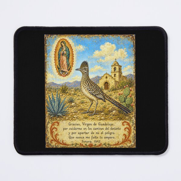 Item preview, Folk Art Roadrunner Guardian Mexican Ex-Voto designed and sold by newnomads-art.
