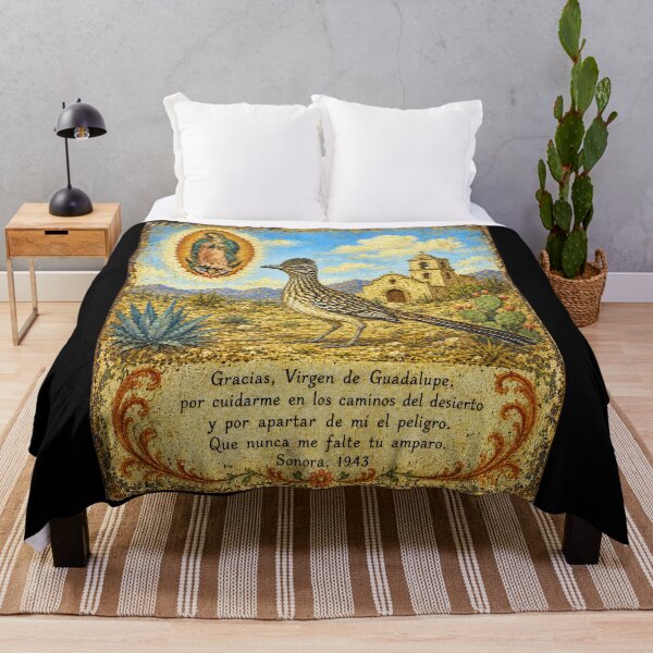 Item preview, Folk Art Roadrunner Guardian Mexican Ex-Voto designed and sold by newnomads-art.