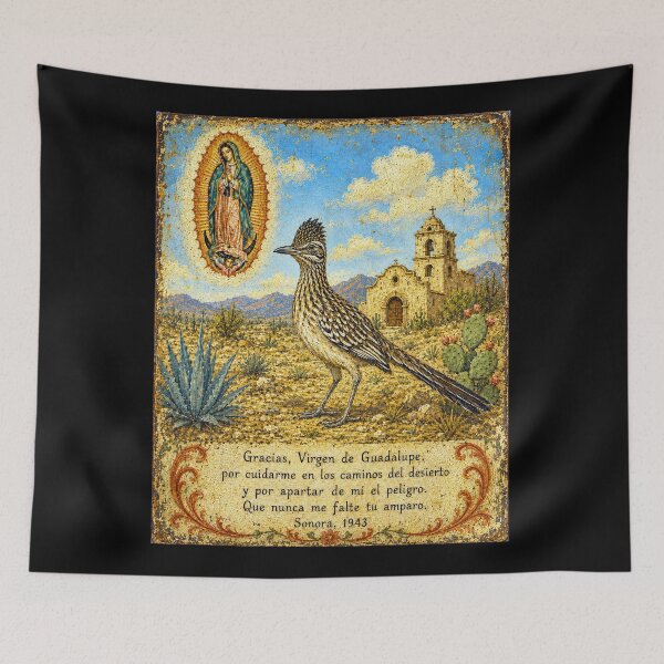 Item preview, Folk Art Roadrunner Guardian Mexican Ex-Voto designed and sold by newnomads-art.