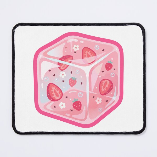 Item preview, Strawberry Jelly Cube - Cute Kawaii Pink Food Art designed and sold by yodaddydesigns.