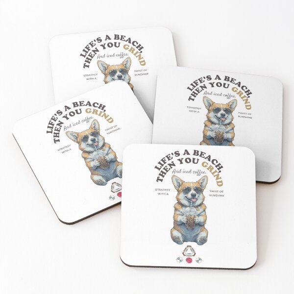 Item preview, Cool Corgi with Iced Coffee - Stylish Dog Lover Tee designed and sold by Whimsy Trail Co.