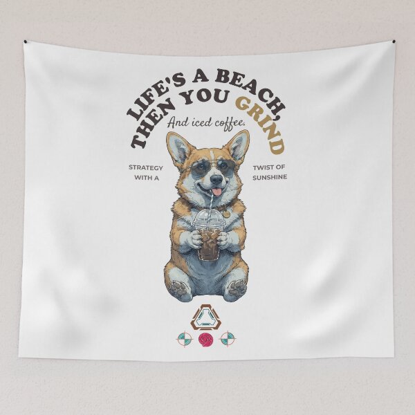 Item preview, Cool Corgi with Iced Coffee - Stylish Dog Lover Tee designed and sold by Whimsy Trail Co.