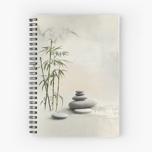Item preview, Japanese Zen Garden Pattern Bamboo Stones Japandi designed and sold by Nine Lives Studio.