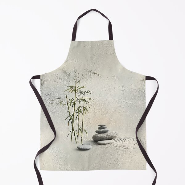 Item preview, Japanese Zen Garden Pattern Bamboo Stones Japandi designed and sold by Nine Lives Studio.