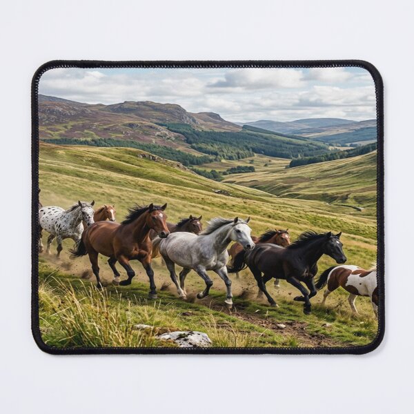 Item preview, A herd of eight horses galloping down green hills designed and sold by Solomon-Ent-144.