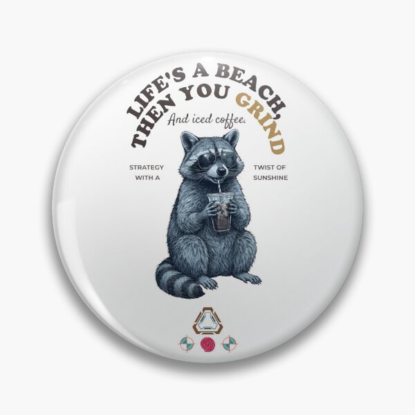 Item preview, Cool Raccoon with Iced Coffee - Trash Panda Vibes - Hand-Drawn Illustration designed and sold by Whimsy Trail Co.