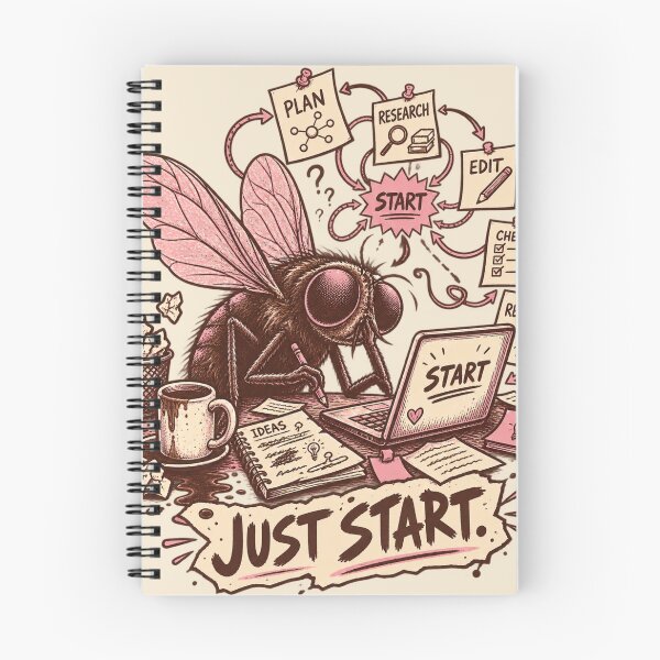 Item preview, Funny Procrastinating Fly – Just Start Overthinking Comic designed and sold by InnerwayStudio.