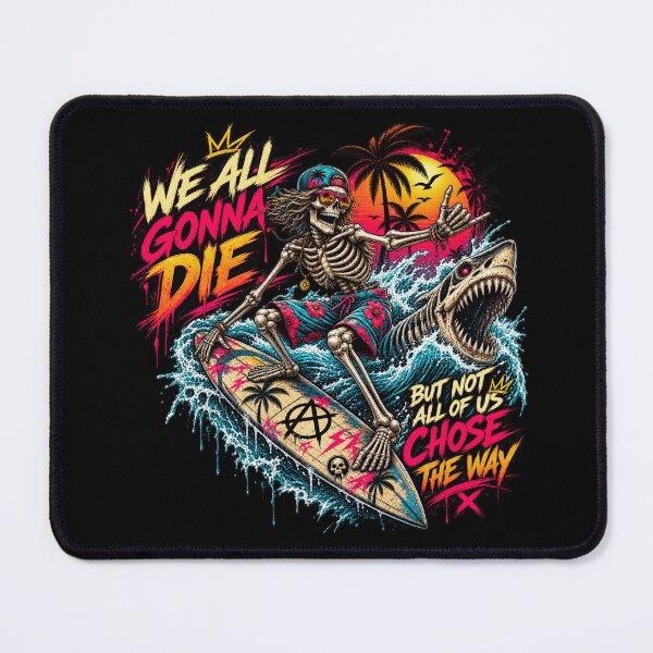 Item preview, Skeleton Surfer Shark – Surf Punk Summer Skull designed and sold by ikarougo.