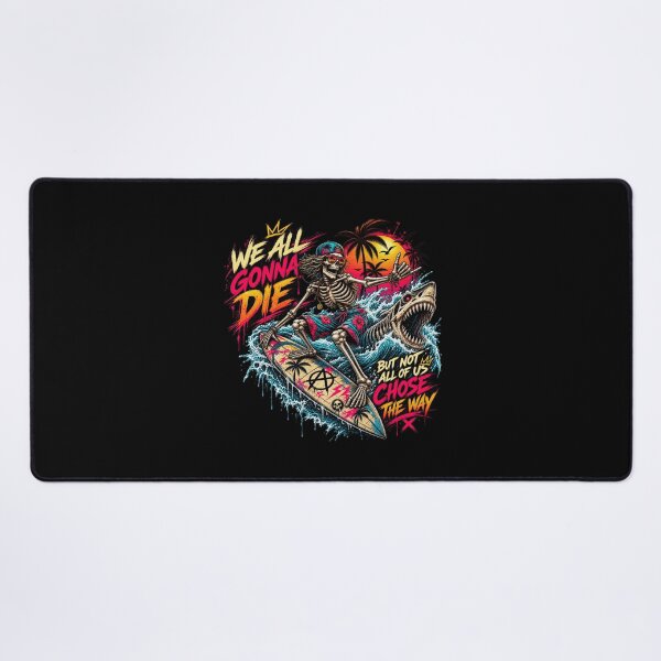 Item preview, Skeleton Surfer Shark – Surf Punk Summer Skull designed and sold by ikarougo.