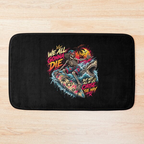 Item preview, Skeleton Surfer Shark – Surf Punk Summer Skull designed and sold by ikarougo.
