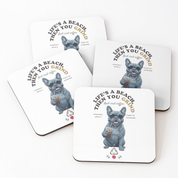Item preview, Cool French Bulldog with Iced Coffee - Stylish Dog Lover Tee designed and sold by Whimsy Trail Co.