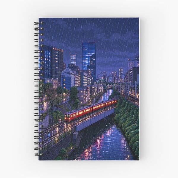 Item preview, Rainy Ochanomizu Train Pixel Art designed and sold by sabusabu78.