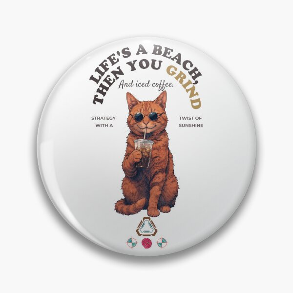 Item preview, Cool Orange Cat with Iced Coffee - Stylish Pet Portrait - Hand-Drawn Illustration designed and sold by Whimsy Trail Co.