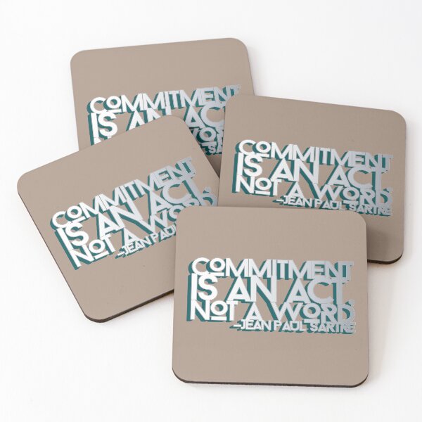 Item preview, Sartre Quote Stencil 2 (Commitment is an act) designed and sold by Cathedral of Curiosity.