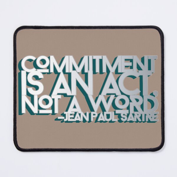 Item preview, Sartre Quote Stencil 2 (Commitment is an act) designed and sold by Cathedral of Curiosity.