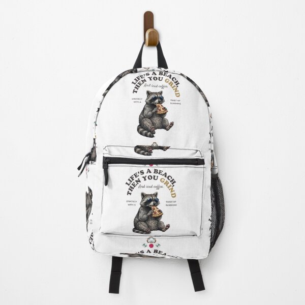 Item preview, Cool Raccoon Eating Pizza - Street Style Trash Panda - Detailed Illustration designed and sold by Whimsy Trail Co.