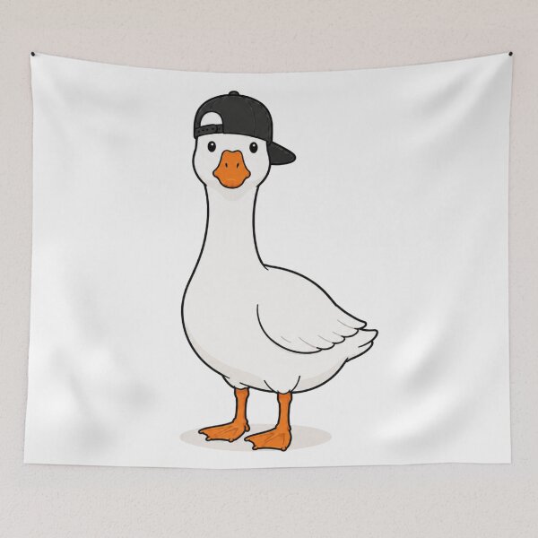 Item preview, Gustav the Goose – Cute Goose with Black Cap designed and sold by LittleGinnyArt.